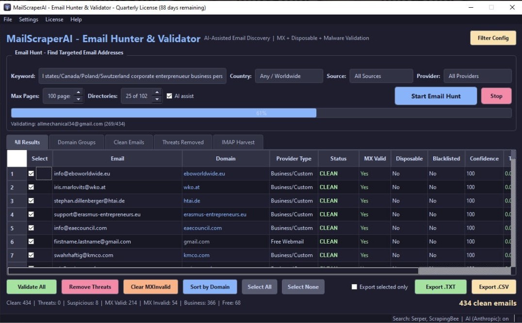 MailScraperAI — Email Hunter & Validator screenshot 1